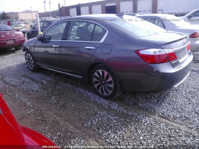 1HGCR6F7XFA011490 - 2015 HONDA ACCORD HYBRID/TOURING GRAY photo 3