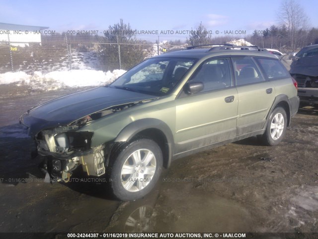 4S4BP61C357392515 - 2005 SUBARU LEGACY OUTBACK 2.5I GREEN photo 2