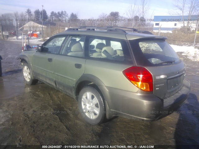 4S4BP61C357392515 - 2005 SUBARU LEGACY OUTBACK 2.5I GREEN photo 3