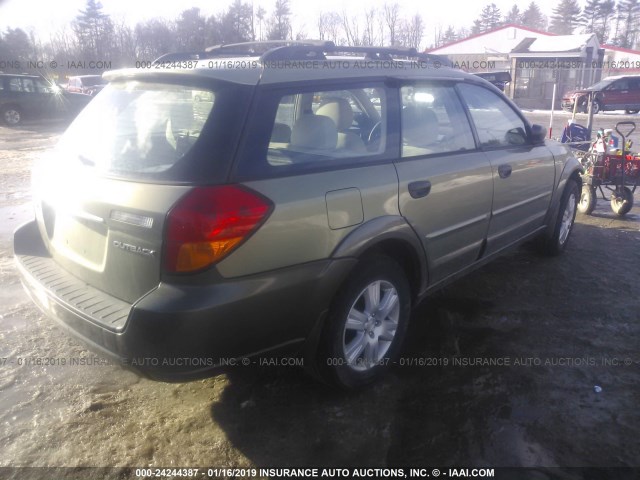 4S4BP61C357392515 - 2005 SUBARU LEGACY OUTBACK 2.5I GREEN photo 4