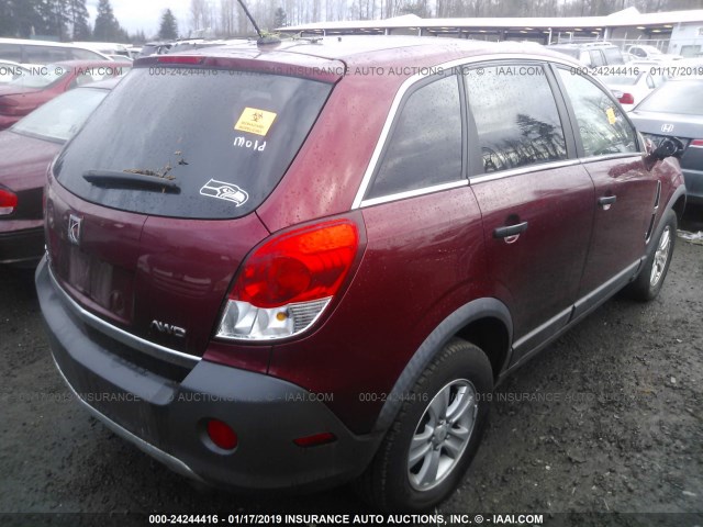 3GSDL43N29S512649 - 2009 SATURN VUE XE MAROON photo 4