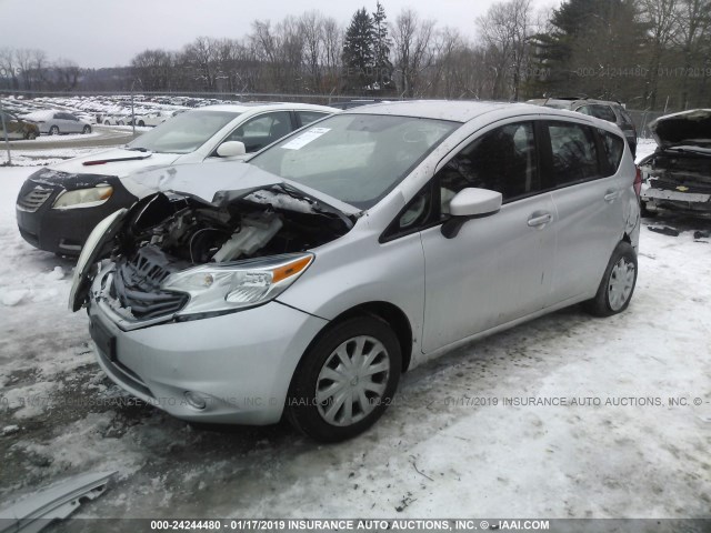 3N1CE2CP6FL350301 - 2015 NISSAN VERSA NOTE S/S PLUS/SV/SL/SR SILVER photo 2