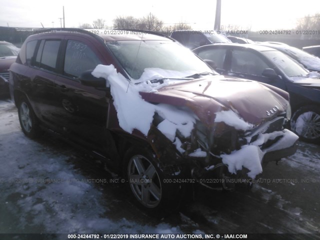 1J8FF47W17D352106 - 2007 JEEP COMPASS RED photo 1