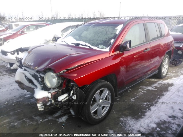 1J8FF47W17D352106 - 2007 JEEP COMPASS RED photo 2