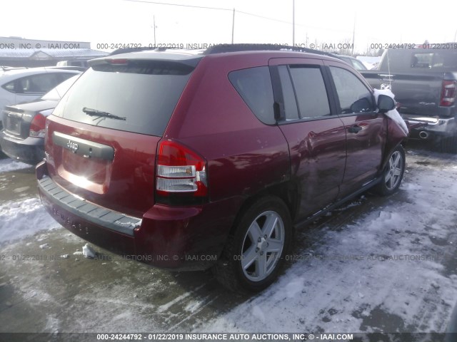 1J8FF47W17D352106 - 2007 JEEP COMPASS RED photo 4