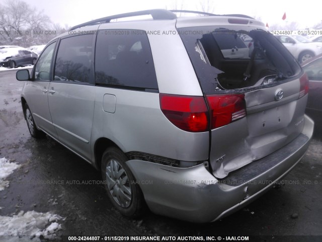 5TDZA23C95S359874 - 2005 TOYOTA SIENNA CE/LE SILVER photo 3