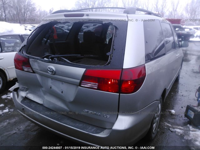 5TDZA23C95S359874 - 2005 TOYOTA SIENNA CE/LE SILVER photo 4