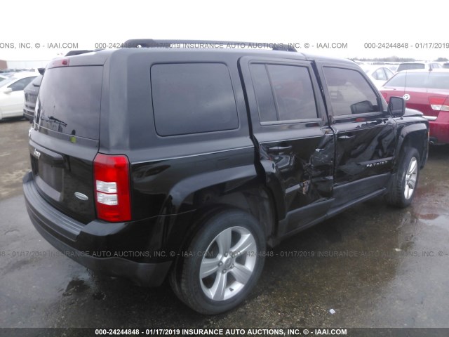 1C4NJPFB7CD530645 - 2012 JEEP PATRIOT LATITUDE BLACK photo 4