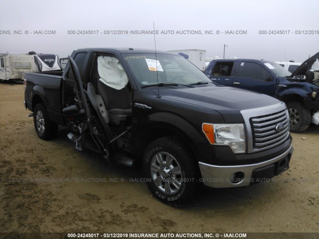 1FTEX1C80AKE74853 - 2010 FORD F150 SUPER CAB BLACK photo 1