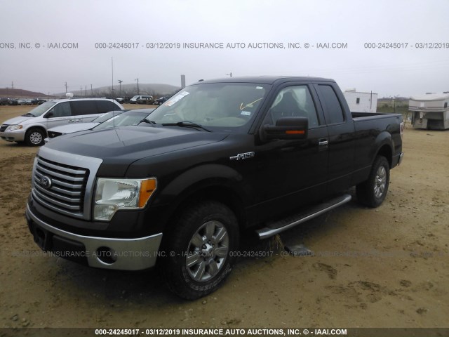 1FTEX1C80AKE74853 - 2010 FORD F150 SUPER CAB BLACK photo 2