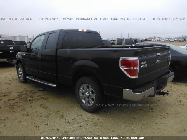 1FTEX1C80AKE74853 - 2010 FORD F150 SUPER CAB BLACK photo 3