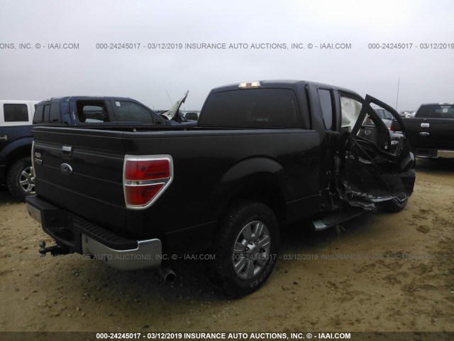 1FTEX1C80AKE74853 - 2010 FORD F150 SUPER CAB BLACK photo 4