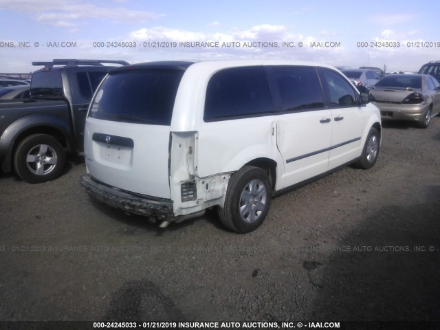 2D8HN44H48R719766 - 2008 DODGE GRAND CARAVAN SE WHITE photo 4