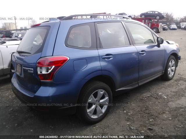 JF2SJABC0GH468441 - 2016 SUBARU FORESTER 2.5I BLUE photo 4