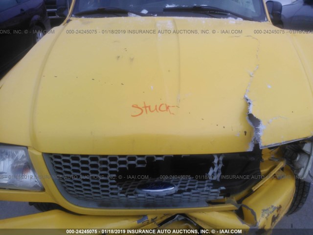 1FTYR10U01TA70650 - 2001 FORD RANGER YELLOW photo 10