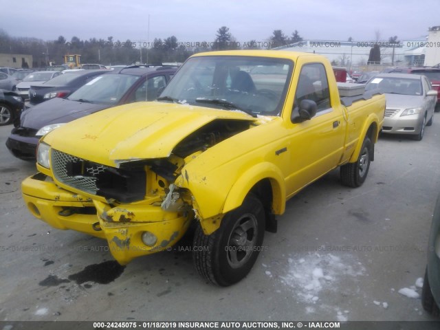 1FTYR10U01TA70650 - 2001 FORD RANGER YELLOW photo 2