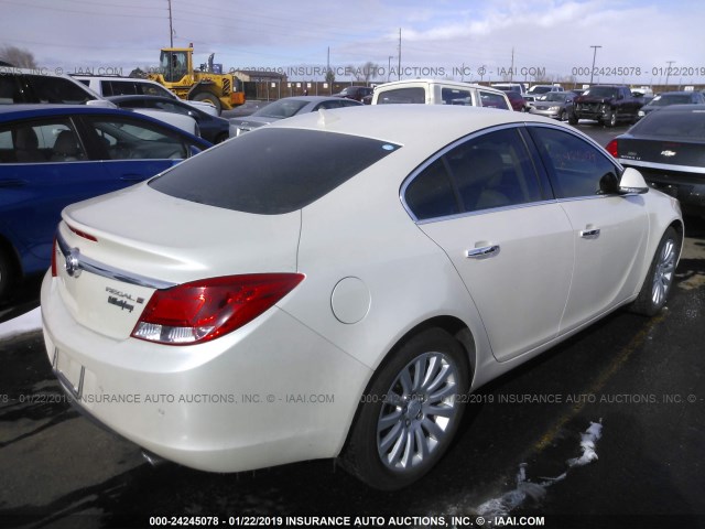2G4GS5EV9D9183271 - 2013 BUICK REGAL PREMIUM WHITE photo 4