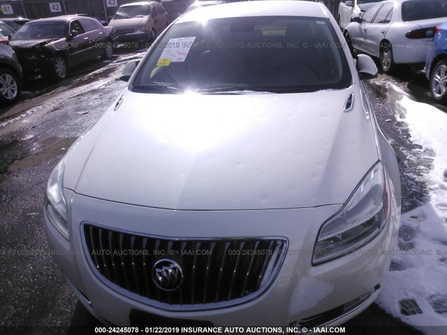 2G4GS5EV9D9183271 - 2013 BUICK REGAL PREMIUM WHITE photo 6