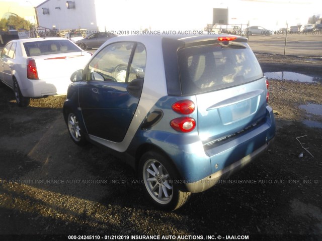 WMEEJ31X48K146547 - 2008 SMART FORTWO PURE/PASSION BLUE photo 3