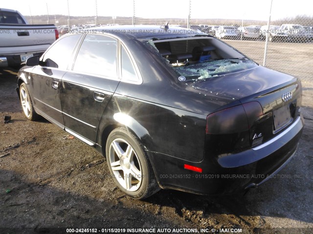 WAUDF78E58A069469 - 2008 AUDI A4 2.0T QUATTRO BLACK photo 3