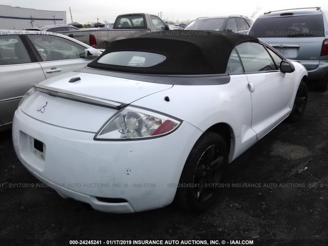 4A3AL25F98E012146 - 2008 MITSUBISHI ECLIPSE SPYDER GS WHITE photo 4