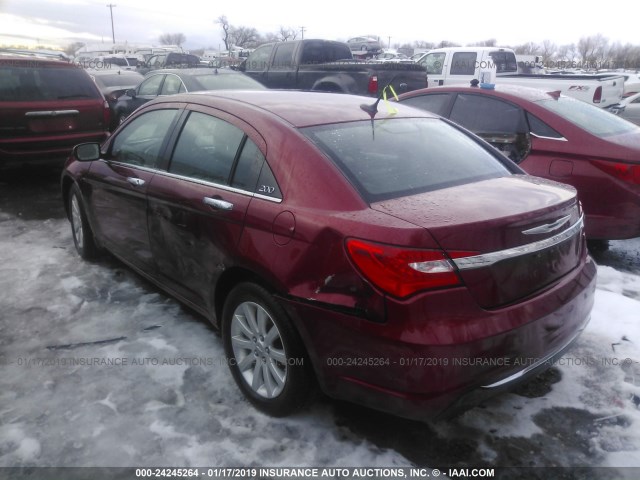 1C3CCBCG9DN737526 - 2013 CHRYSLER 200 LIMITED RED photo 3