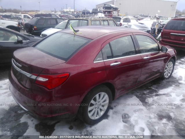 1C3CCBCG9DN737526 - 2013 CHRYSLER 200 LIMITED RED photo 4