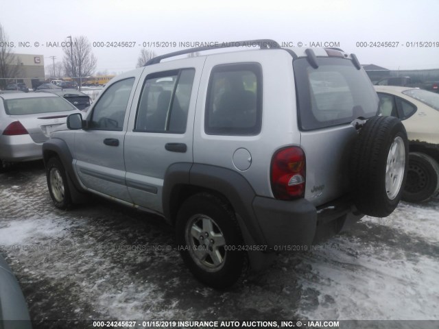 1J4GL48K03W558798 - 2003 JEEP LIBERTY SPORT/FREEDOM SILVER photo 3