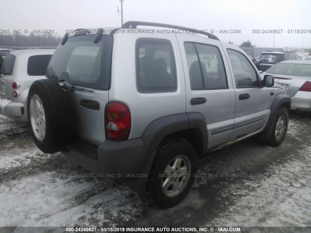 1J4GL48K03W558798 - 2003 JEEP LIBERTY SPORT/FREEDOM SILVER photo 4