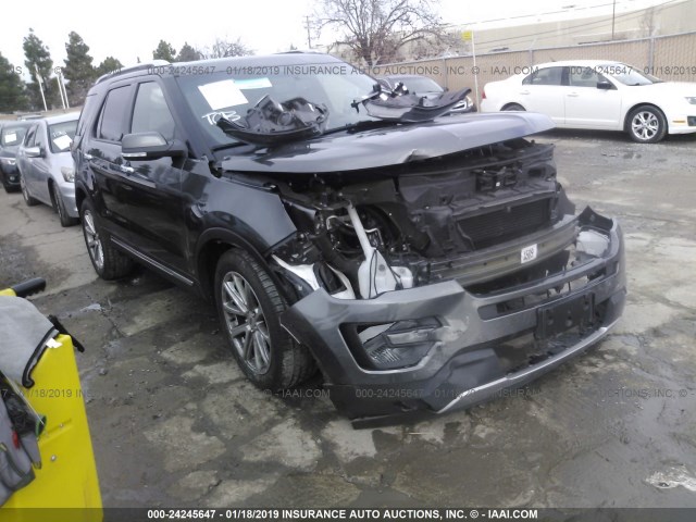 1FM5K7FH3HGA62139 - 2017 FORD EXPLORER LIMITED GRAY photo 1