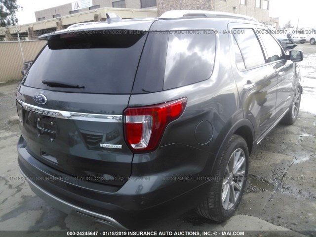 1FM5K7FH3HGA62139 - 2017 FORD EXPLORER LIMITED GRAY photo 4