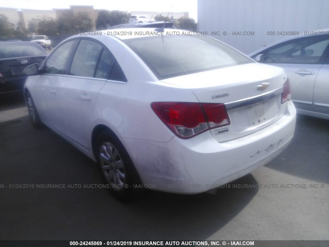 1G1PF5S93B7295376 - 2011 CHEVROLET CRUZE LT WHITE photo 3