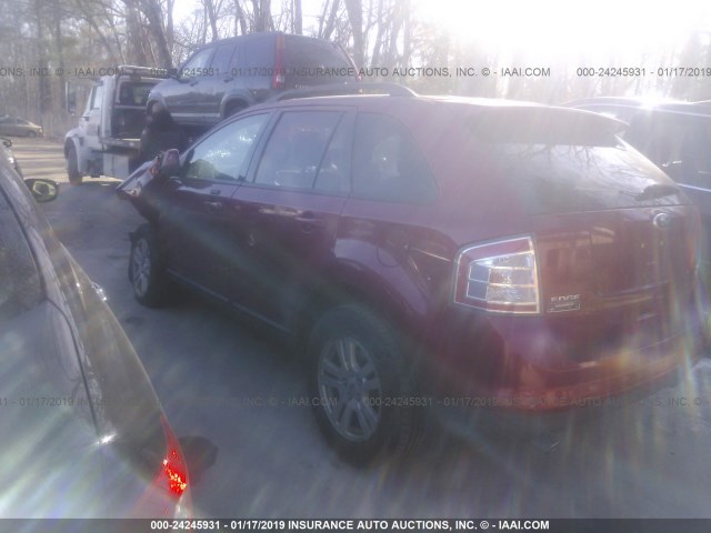 2FMDK48C78BA95762 - 2008 FORD EDGE SEL RED photo 3