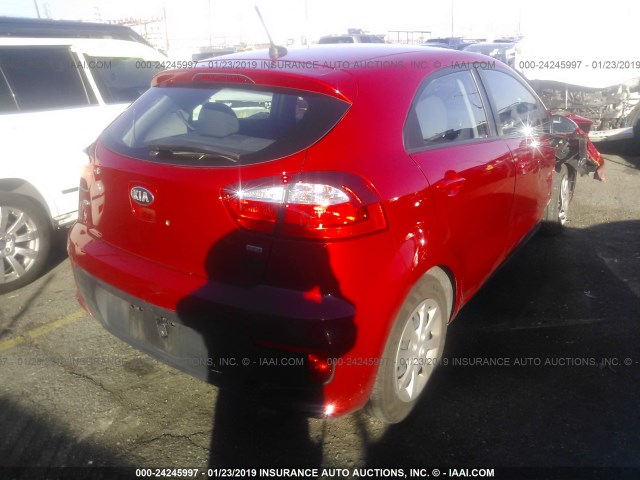 KNADM5A31H6036586 - 2017 KIA RIO LX RED photo 4