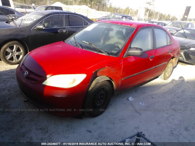1HGES16385L017403 - 2005 HONDA CIVIC DX VP Qırmızı foto 2