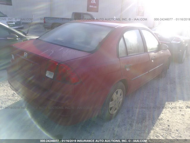 1HGES16385L017403 - 2005 HONDA CIVIC DX VP Qırmızı foto 4