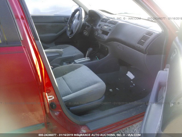 1HGES16385L017403 - 2005 HONDA CIVIC DX VP Qırmızı foto 5
