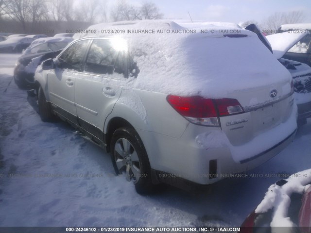 4S4BRDKCXB2429551 - 2011 SUBARU OUTBACK 3.6R LIMITED WHITE photo 3