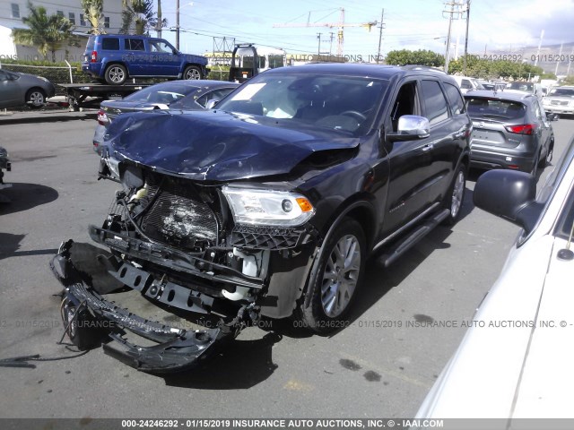 1C4SDHET5EC317728 - 2014 DODGE DURANGO CITADEL BLACK photo 2