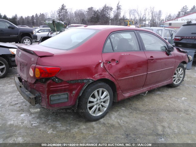 2T1BU4EE5AC304070 - 2010 TOYOTA COROLLA S/LE/XLE RED photo 4