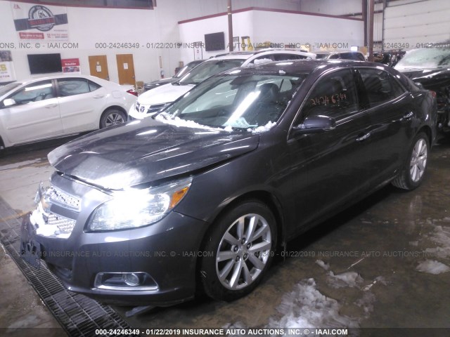 1G11H5SA3DF265510 - 2013 CHEVROLET MALIBU LTZ ნაცრისფერი ფოტო 2