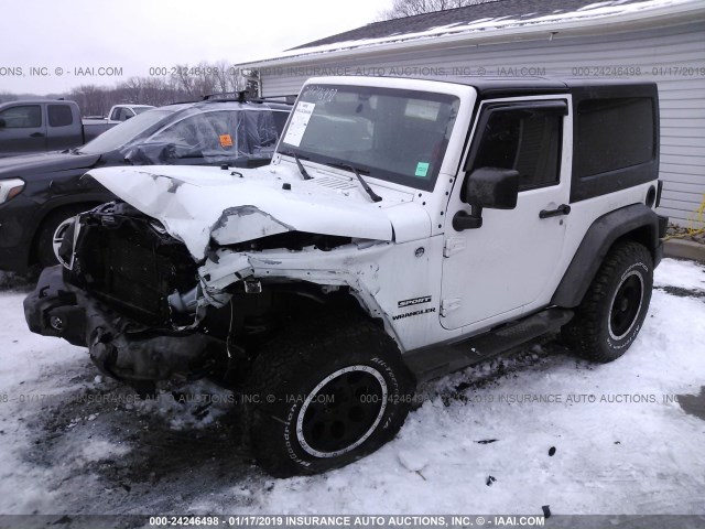 1C4AJWAG9CL111648 - 2012 JEEP WRANGLER SPORT WHITE photo 2