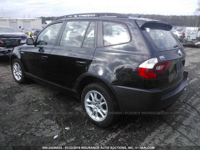 WBXPA73475WC47447 - 2005 BMW X3 2.5I BLACK photo 3