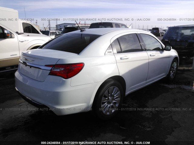 1C3CCBAG8DN743174 - 2013 CHRYSLER 200 LX WHITE photo 4