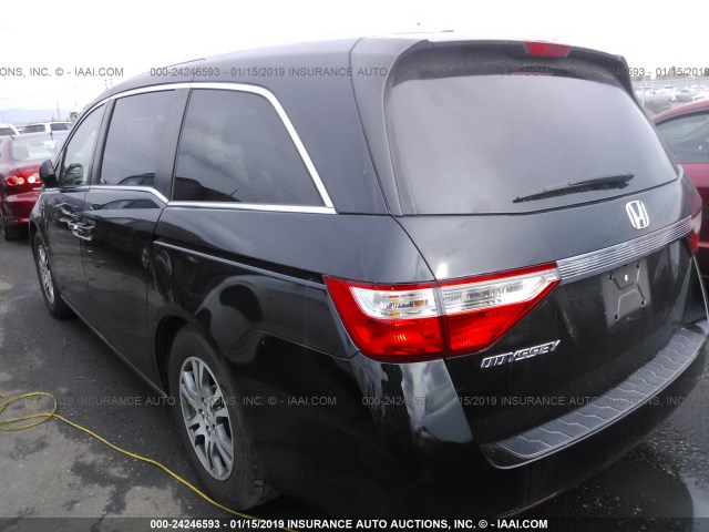 5FNRL5H62CB045337 - 2012 HONDA ODYSSEY EXL BLACK photo 3