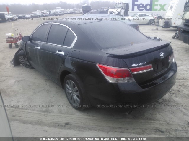 1HGCP3F81CA001570 - 2012 HONDA ACCORD EXL BLACK photo 3