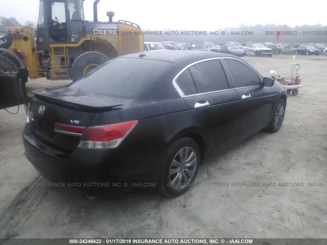 1HGCP3F81CA001570 - 2012 HONDA ACCORD EXL BLACK photo 4