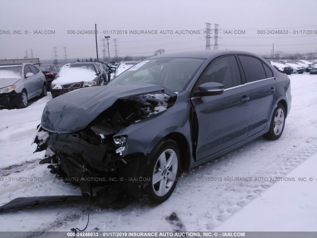 3VWLL7AJ5EM304270 - 2014 VOLKSWAGEN JETTA TDI GRAY photo 2