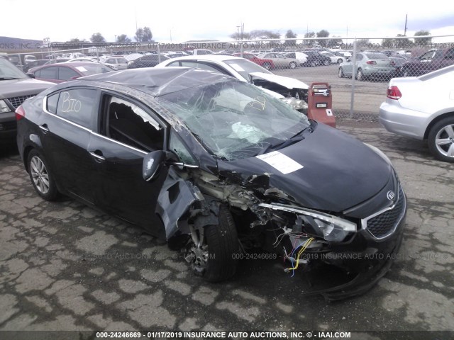 KNAFX4A87E5049866 - 2014 KIA FORTE EX BLACK photo 1