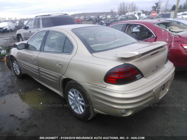 1G2NF52F22C112307 - 2002 PONTIAC GRAND AM SE1 GOLD photo 3